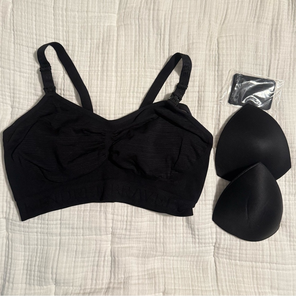 Kindred Bravely Sublime Hands-free nursing and pumping bra, black, Medium Busty